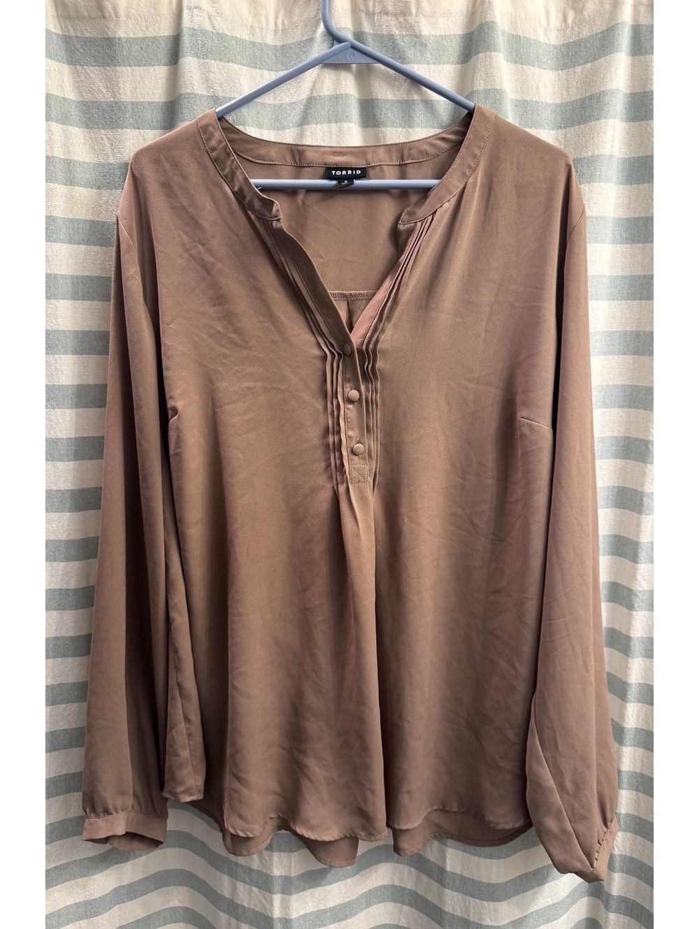 Torrid Brown Long Sleeve Button-Up Blouse Size 2